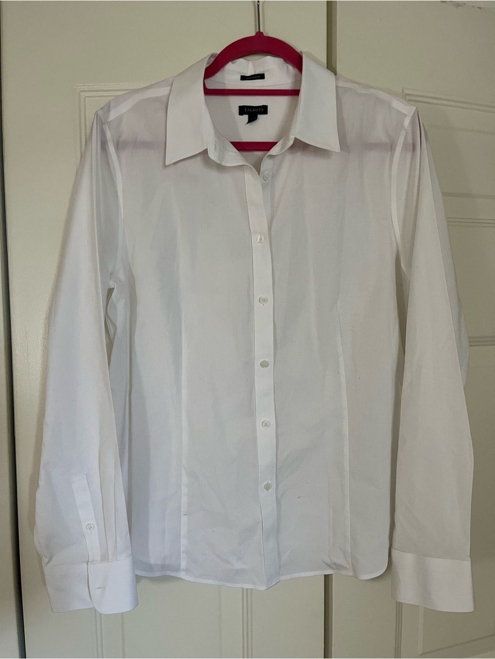 Talbots 16 Wrinkle Resistant White Button Down Shirt
